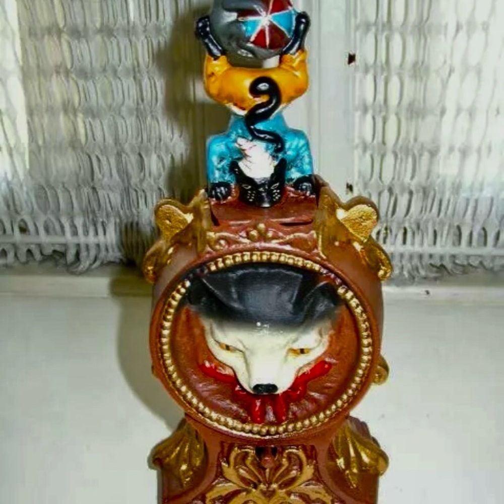 Vintage, Cat-Mouse Cast Iron Mechanical Bank